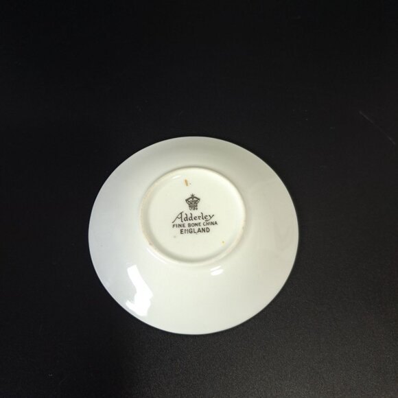 Adderley Fine Bone China Butter Pat Plate With Pink Roses Design England - Picture 4 of 4